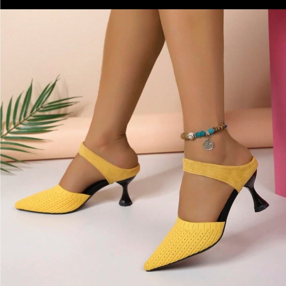 Shein- Quiet Luxury Women's High Heel Pointed-Toe Slip on Mule | Casual - Picture 3 of 7